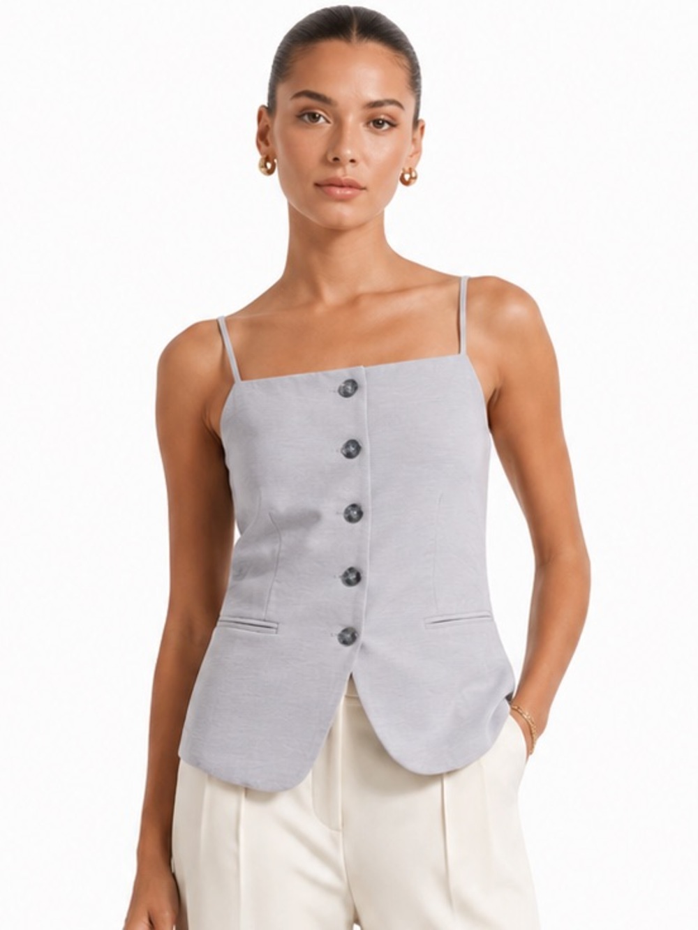 Christian Lacroix 6 Tailored Crepe Vest Clean Girl Office French Girl Designer